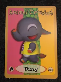 Animal Crossing E-Reader Card. Dizzy. #208. SERIES 4 - MP - Image 1
