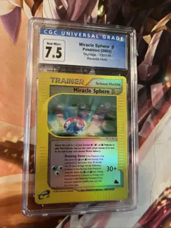 2003 MIRACLE SPHERE B - CGC 7.5 - Reverse Holo Pokemon Skyridge Card Holo 130 NM - Image 1