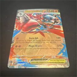 Pokemon Mega Lucario EX Double Rare Holo Me01 077/132 340 HP Fighting TCG Card - Image 1
