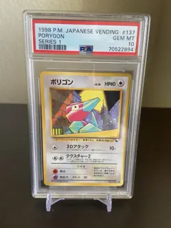 PSA 10 Porygon #137 1998 Japanese Vending Series 1 Pokemon Card - Image 1