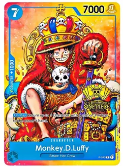 One Piece Card Game Monkey D Luffy P-043 2nd Anniversary Promo Sealed - Image 1