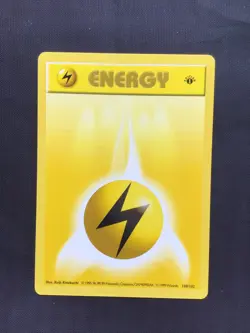 Pokemon Cards: Base Set 1st Edition Common: Lightning Energy 100/102 - Image 1