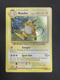 Pokemon TCG Raichu Holo Card 2016 36/108 English XY Generations MP - Image 2