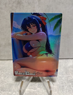 Akeno Himejima Trading Card Waifu Goddess Story Anime Girl holo Karte Manga Full - Image 1