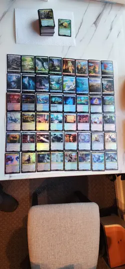 MTG Final Fantasy Foil Lot 206 Unique Cards Including Full Art Lands and More - Image 1