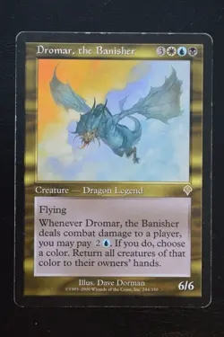 Magic The Gathering MTG DROMAR, THE BANISHER Invasion MP Moderately Played - Image 1