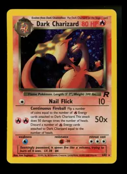 #5 Dark Charizard 4/82 Team Rocket 2000 Holo Rare WOTC Pokemon Card TCG - Image 1