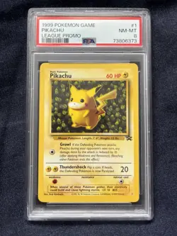 Pokemon TCG Pikachu #1 Pokemon Game Black Star League Promo PSA 8 NM-MT - Image 1