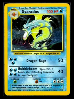1999 Wizards Gyardos Holo Pokemon Trading Card Base Set 6/102 MP - Image 1