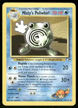 Pokemon Tcg Misty's Poliwhirl #53 Pokemon Gym Heroes MP - Image 1