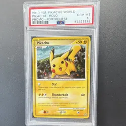 Pokemon Pikachu PW9 Pikachu World Collection Holo Portuguese Promo PSA 10 - Image 1