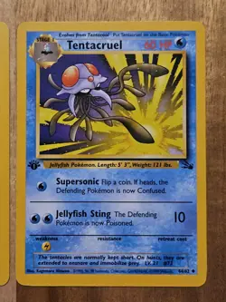 1st Edition Tentacool 56/62 and 1st Edition Tentacruel 44/62 NM/LP Pokemon TCG - Image 5