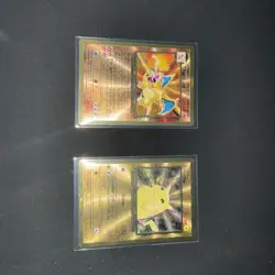 Pokemon Celebrations Gold Metal Charizard & Pikachu Cards 25th Anniversary Base - Image 1