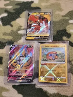 Lot Of 3 Pokemon Tcg Cards Full Art V Radiant - Image 1
