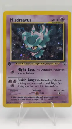 2001 Neo Revelation 1ST EDITION Misdreavus 11/64 SWIRL NM-MT Pokemon - Image 1