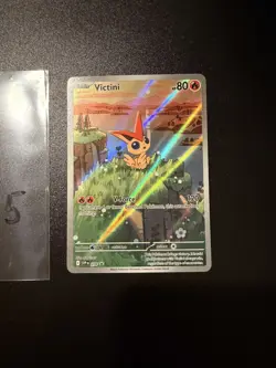 Pokemon TCG Victini SVP 208 Promo Illustration Black Bolt White Flare NM - Image 1
