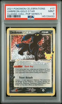 2021 POKEMON CELEBRATIONS CLASSIC COLL #17 UMBREON-GOLD STAR PSA 9 - Image 1
