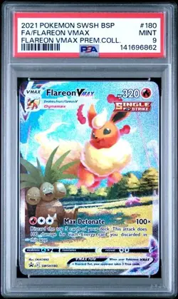 2021 POKEMON SWSH BLACK STAR PROMO #180 FULL ART/FLAREON VMAX PSA 9 - Image 1