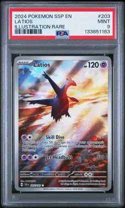 Pokemon TCG Latios 203/191 holo Surging Sparks Illustration Rare PSA 9 - Image 3
