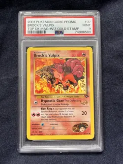 Pokemon TCG Brock's Vulpix 37/132 Gym Challenge Wizards Gold W Stamp Promo PSA 9 - Image 1