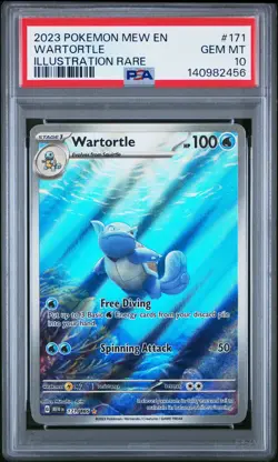 2023 POKEMON MEW EN-151 ILLUSTRATION RARE #171 WARTORTLE PSA 10 - Image 1