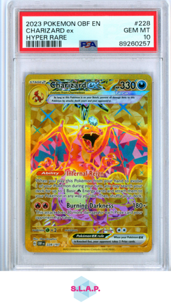 CHARIZARD EX HYPER RARE POKEMON OBF EN-OBSIDIAN FLAMES 2023 228 PSA 10 - Image 1