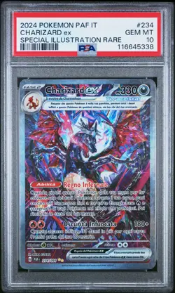 Pokemon PSA 10 Charizard Ex #234 PAF IT Special illustration Rare 2024 Italiano - Image 2