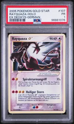Goldstar Rayquaza 107 / 107 Pokemon EX Deoxys - PSA 1 (POP 6) Deutsch - Image 3