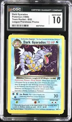 CGC 10 1999 Dark Gyarados League Prerelease Holo Promo 8/82 Pokemon Team Rocket - Image 1