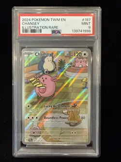 2024 Pokemon Chansey PSA 9 #187 Illustration Rare Twilight Masquerade - Image 1