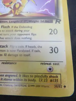 Dark Jolteon unlimited Team rocket Uncommon 38/82 - WOTC Pokemon LP - Image 5