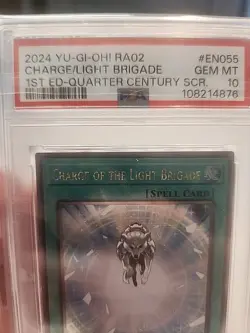 2024 Yu-gi-oh Charge/ Light Brigade. 1st Ed. quarter century secret rare PSA 10 - Image 2