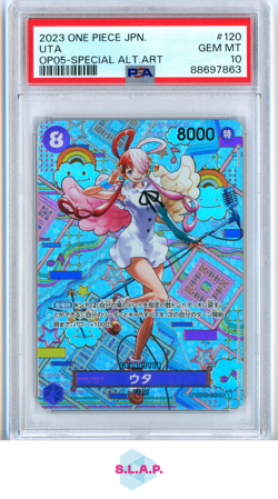 UTA SPECI4L ALT ART ONE PIECE JAP OP05-AWAKENING OF THE NEW ERA 2023 120 PSA 10 - Image 1