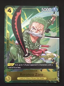 Roronoa Zoro P-042 EN ONE PIECE TCG 2024 Championship Event-NM (2) - Image 1