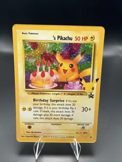 Pokemon TCG Birthday Pikachu Celebrations Classic Collection Promo Card #24 D - Image 1