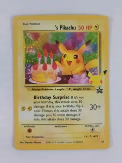 Pokemon Pikachu Birthday Card 24-Holo Celebrations - Image 1