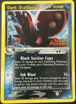 Dark Octillery 8/109 EX Team Rocket Returns Stamped Reverse Holo Pokemon Card NM - Image 1