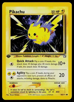 Pokemon Card - Pikachu Neo Genesis 70/111 Common 1st Edition - Image 1