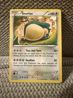 Snorlax 77/124 Fates Collide Rare Pokemon Card LP - Image 1