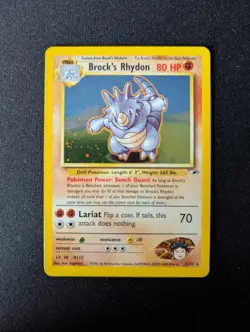 Brock's Rhydon - 2/132 - Pokemon Gym Heroes Unlimited Holo Rare Card WOTC - LP - Image 1