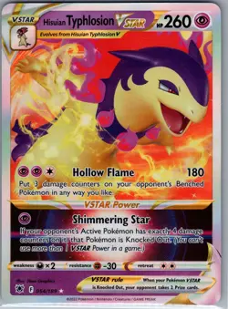 Hisuian Typhlosion VSTAR 054/189 SWSH10: Astral Radiance - Pokemon Card - NM - Image 1