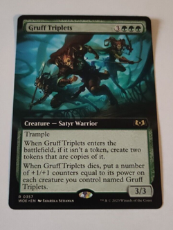MtG Gruff Triplets (WOE-0357) Rare Full Art / Borderless English MINT - Image 1