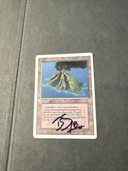 MTG Revised Dual Land Volcanic Island Reserved List 1994 Magic LP Signed - Image 1