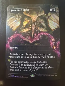 MTG Demonic Tutor (Borderless) Foil NM Commander Masters - Image 1