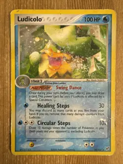 Ludicolo 10/107 Holo Rare Ex Deoxys 2005 Vintage Pokemon Card Damaged - Image 1