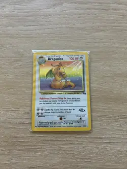 Pokemon TCG Dragonite 4/62 Fossil Holo Rare Unlimited English 1999 Vintage Card - Image 1