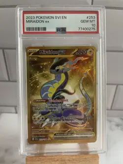 Gold Miraidon ex 253/198 Secret Full Art Scarlet Violet Pokemon PSA 10 Gem Mint - Image 1