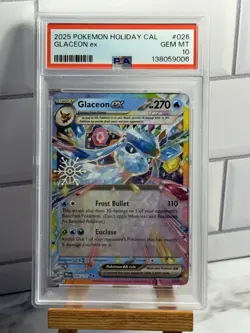 Glaceon ex 026/131 Pokemon Prismatic Evolutions Holiday Calendar PSA 10 GEM MT - Image 1