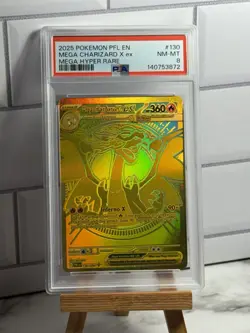 2025 POKEMON PFL EN-PHANTASMAL FLAMES MEGA HYPER RARE MEGA CHARIZARD X EX PSA 8 - Image 1