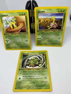 Pokemon TCG Shuckle 72/111 Sunkern 78/111 Spinarak 75/111 NeoGenesis 1st Edition - Image 1